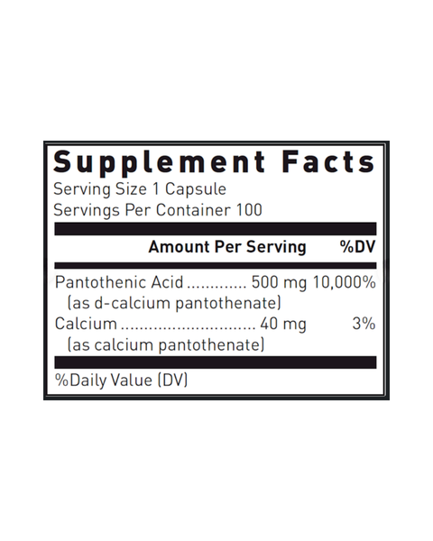 Pantothenic Acid 500 mg – Vitamin B5 Support