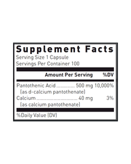 Pantothenic Acid 500 mg – Vitamin B5 Support