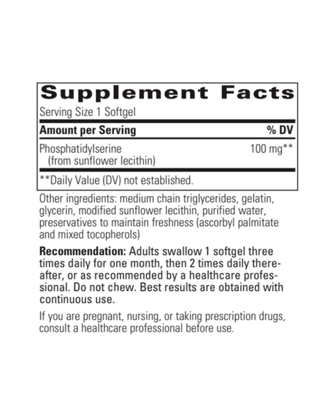 Phosphatidylserine 100 mg — Cognitive & Nervous System Support