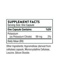 Potassium Citrate 99 mg Capsules – Heart, Muscle & Urinary Tract Support