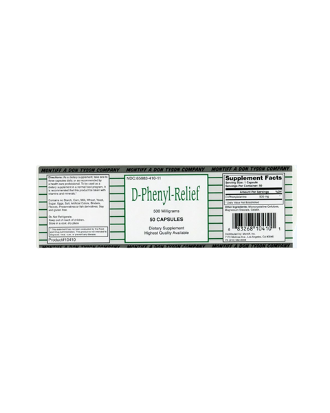 Pure D-Phenylalanine 500 mg Amino Acid