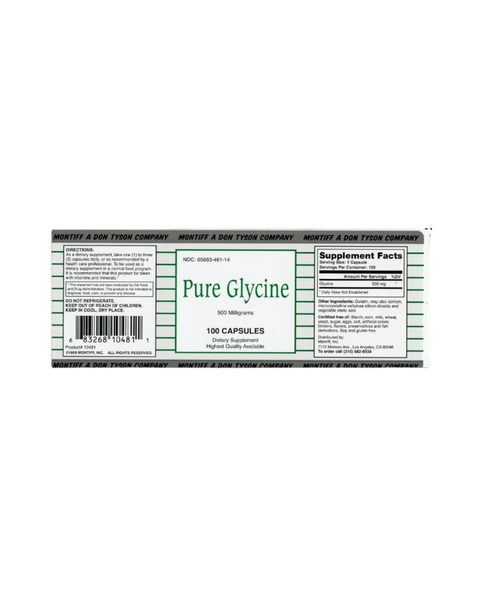 Pure Glycine 500 mg Amino Acid Capsules