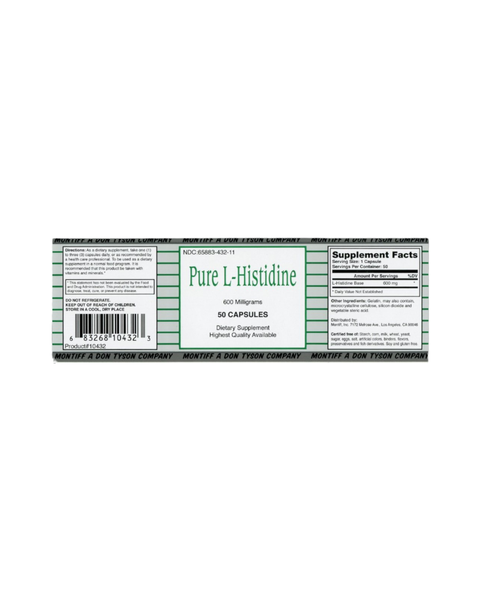 Pure L-Histidine 600 mg Amino Acid Capsules