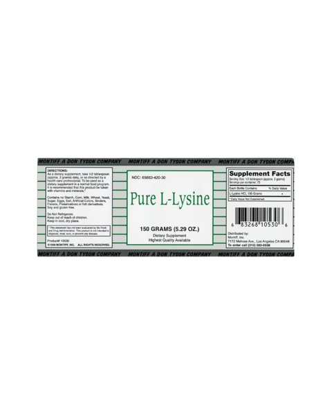 Pure L-Lysine HCL 2g Amino Acid Powder