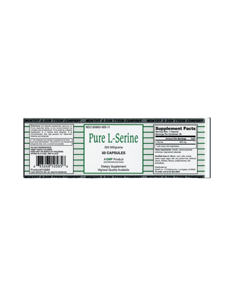 Pure L-Serine 500 mg Amino Acid Capsules