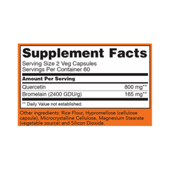 Quercetin & Bromelain – Immune, Respiratory & Seasonal Health Support (Vegetarian Capsules)