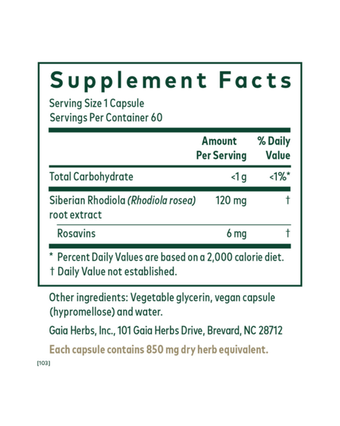 Rhodiola Stress & Energy Support