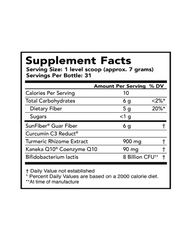 SunSpectrum™ Fiber & Gut Support Powder – 7g Soluble Fiber, Curcumin, CoQ10 & Probiotics