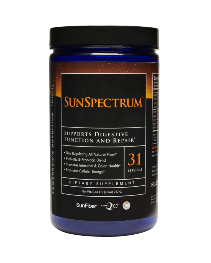 SunSpectrum™ Fiber & Gut Support Powder – 7g Soluble Fiber, Curcumin, CoQ10 & Probiotics