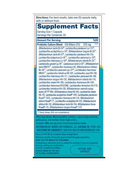 Ultimate Flora Ultimate Care Probiotic 150B