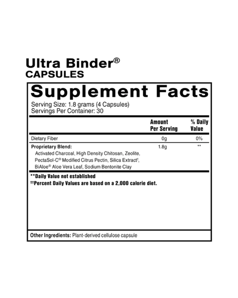 Ultra Binder® Capsules – Broad-Spectrum Natural Toxin Support with Charcoal, Chitosan & Zeolite