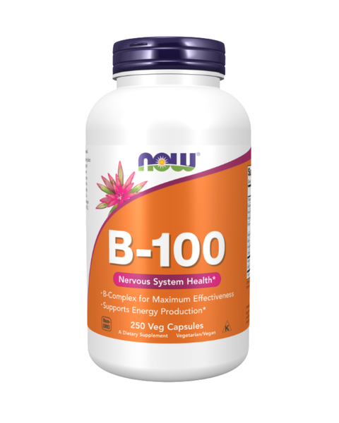 Vitamin B-Complex B-100 Capsules – High Potency B Vitamins for Energy & Nervous System Support | Daily Supplement