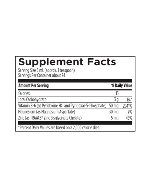 Vitamin B-6 Liquid – Raspberry-Flavored B-6 with Magnesium & Zinc for Energy, Neurotransmitter & Hormonal Support