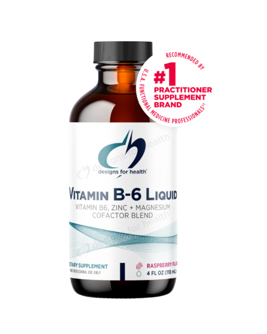 Vitamin B-6 Liquid – Raspberry-Flavored B-6 with Magnesium & Zinc for Energy, Neurotransmitter & Hormonal Support
