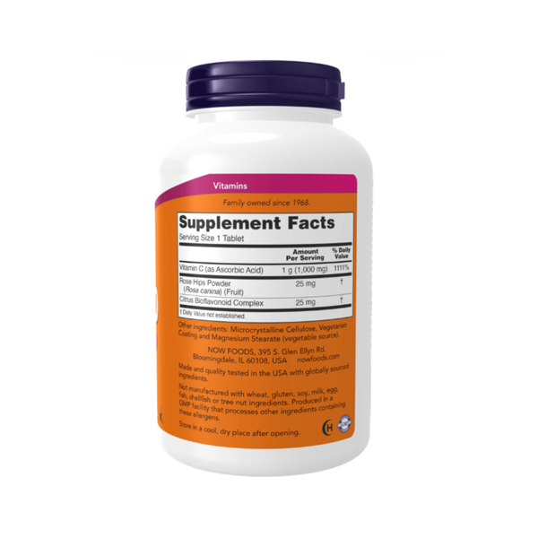 Vitamin C with Rose Hips & Bioflavonoids – Immune, Skin & Antioxidant Support (1000 mg)