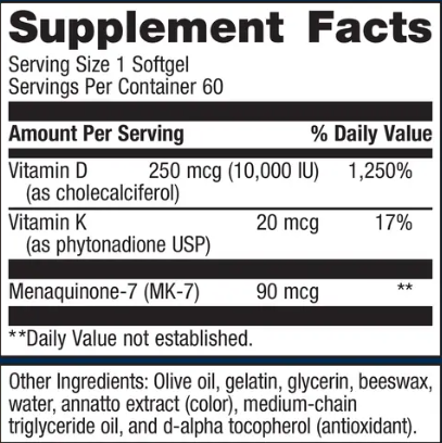 Vitamin D3 10,000 + K