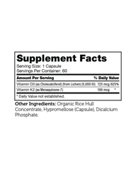 Vitamin D3 + K2 (5000 IU) – Bone, Heart & Immune Support