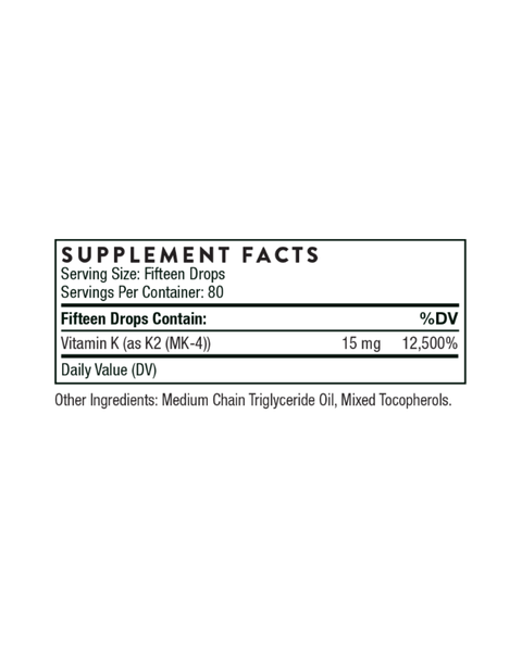 Vitamino K2 skystis (MK-4) – didelio stiprumo lašai kaulams ir širdžiai – 1 mg viename laše