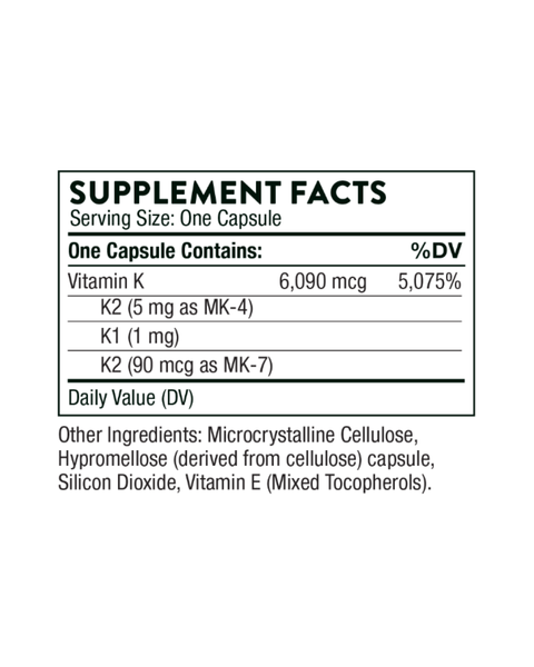 Vitamino K kompleksas kaulų, arterijų ir kraujo sveikatai – K1 ir K2 (MK-4 ir MK-7)
