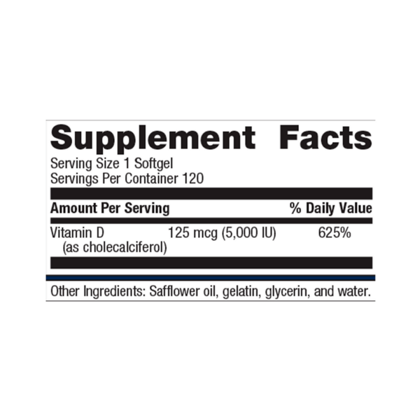 Vitamin D3 5000 – High-Potency Vitamin D3 (125 mcg / 5,000 IU)