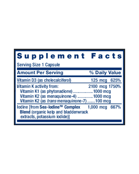 Vitamin D3 K2 Iodine Bone & Thyroid Support