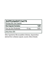 Zinc Bisglycinate Capsules for Immune, Skin, and Testosterone Support