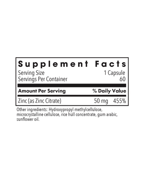 Zinc Citrate 50mg Immune &amp; Mineral Support