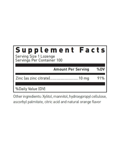 Zinc Lozenges 10mg – Immune & Emotional Wellness Support, Natural Orange Flavor