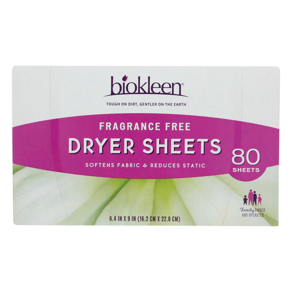 BK DRYER SHEETS FR/CLR ( 6 X 80 CT   )