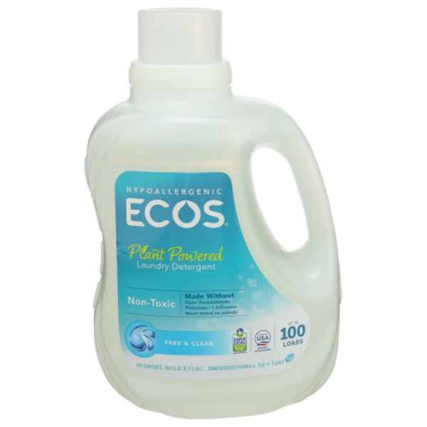 Earth Friendly Ecos Free & Clear Ultra Liquid Detergent (4x100 Oz)