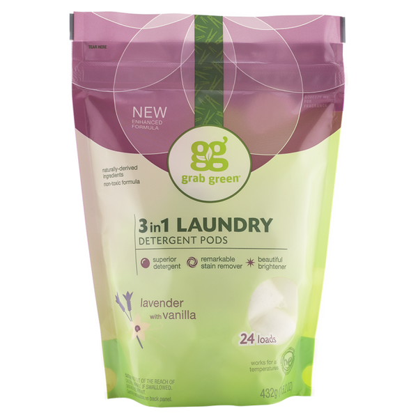 Grab Green 3-in-1 Laundry Detergent Lavender with Vanilla (6x24 CT)