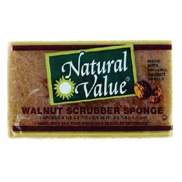 Natural Value Scrub Sponge Walnt Shl (24x1Each)