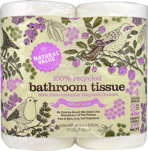 Natural Value 400Ct/Roll Bth Tissue (12x4Pack )
