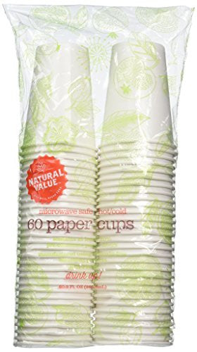Natural Value Recycled Paper Cups (12x60CNT )