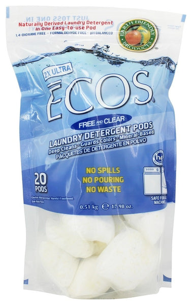 ECOS F&C LAUNDRY PODS  ( 6 X 17.98 OZ   )