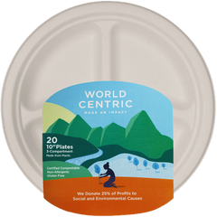 World Centric 3-Compartment Plate, 10 Inch (12x20 CT)